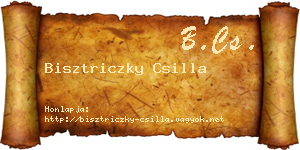 Bisztriczky Csilla névjegykártya